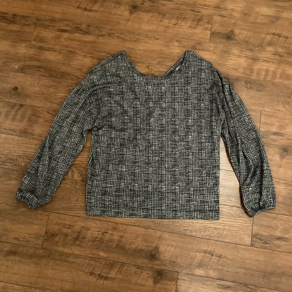 B Collection by Bobeau Women’s Gray Sweater Shirt Top Size Large Plaid